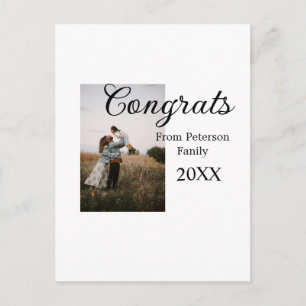 Carte Postale Félicitations félicitations ajout nom famille phot