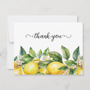 Carte Postale Félicitations Fleur Aquarelle Citron Bordure