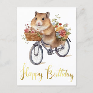 Carte Postale Félicitations Fleurs de Hamster mignonnes Personna