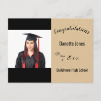 Félicitations Graduate Année photo École Postca
