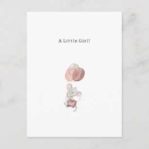 Carte Postale Félicitations Little Mouse Nouvelle Naissance Cart
