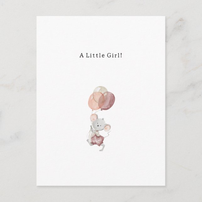 Carte Postale Félicitations Little Mouse Nouvelle Naissance Cart (Devant)