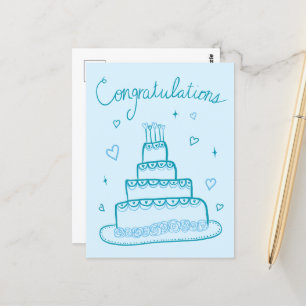 Carte Postale Félicitations Mariage Fiançailles Croquis Gribouil