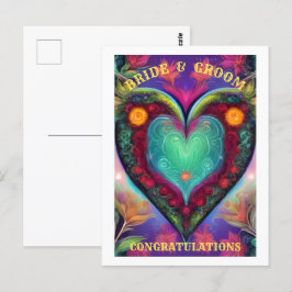 CARTE POSTALE FÉLICITATIONS MARIE ET MARIÉ  