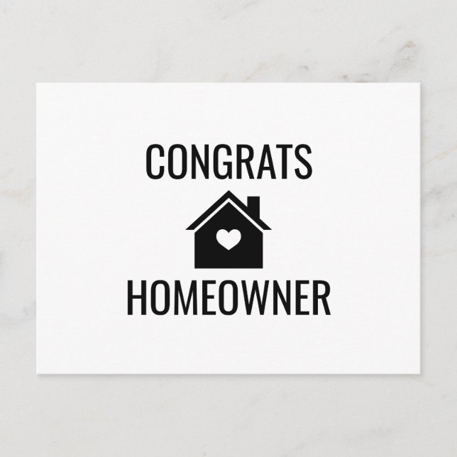 Carte Postale Félicitations Nouveau Propriétaire Immobilier (Devant)