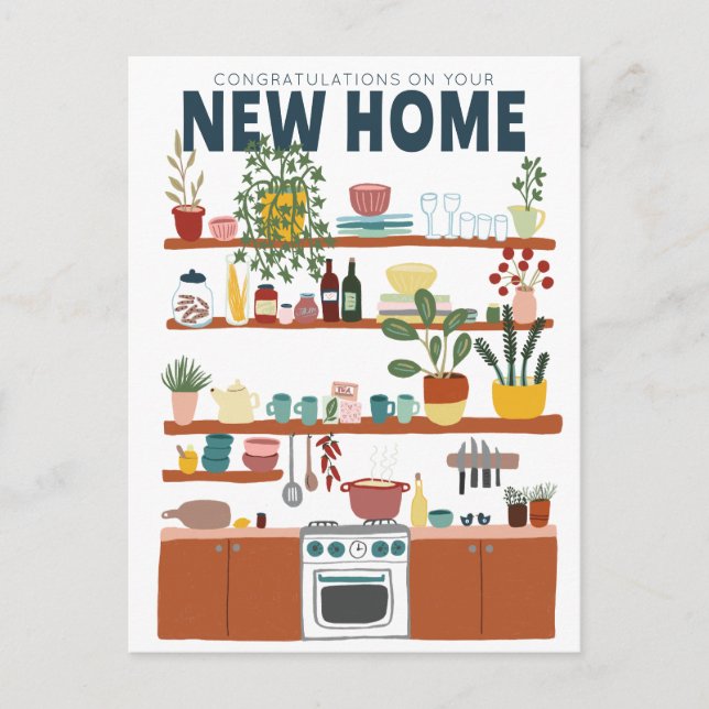 Carte Postale FÉLICITATIONS NOUVELLE MAISON DÉMÉNAGEMENT Cuisine (Devant)