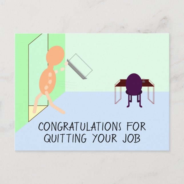 Carte Postale Félicitations pour avoir quitté votre emploi - Nod (Devant)
