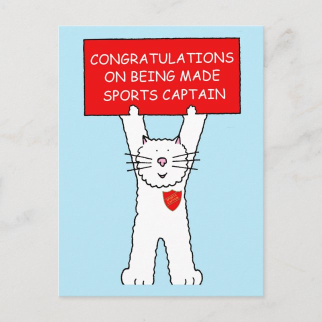 Carte Postale Félicitations pour devenir Capitaine de Sport. (Devant)