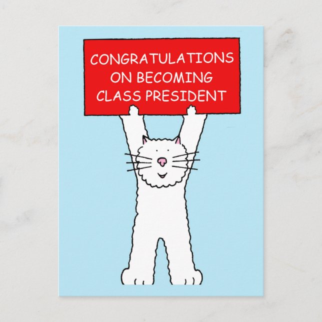 Carte Postale Félicitations pour devenir président de classe (Devant)