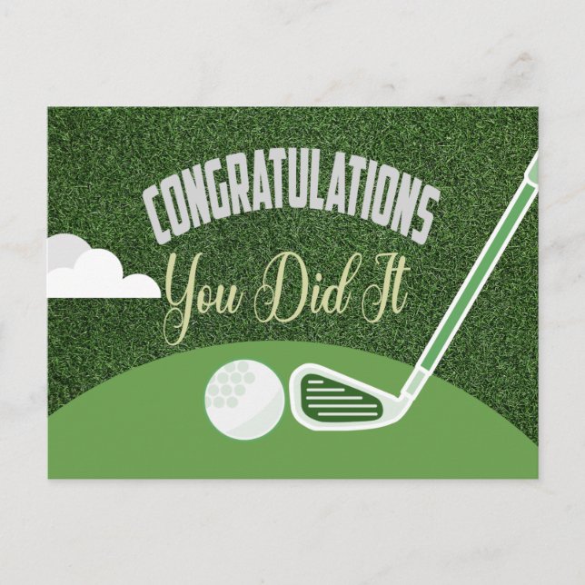 Carte Postale Félicitations pour golfeur vous avez réussi pour g (Devant)