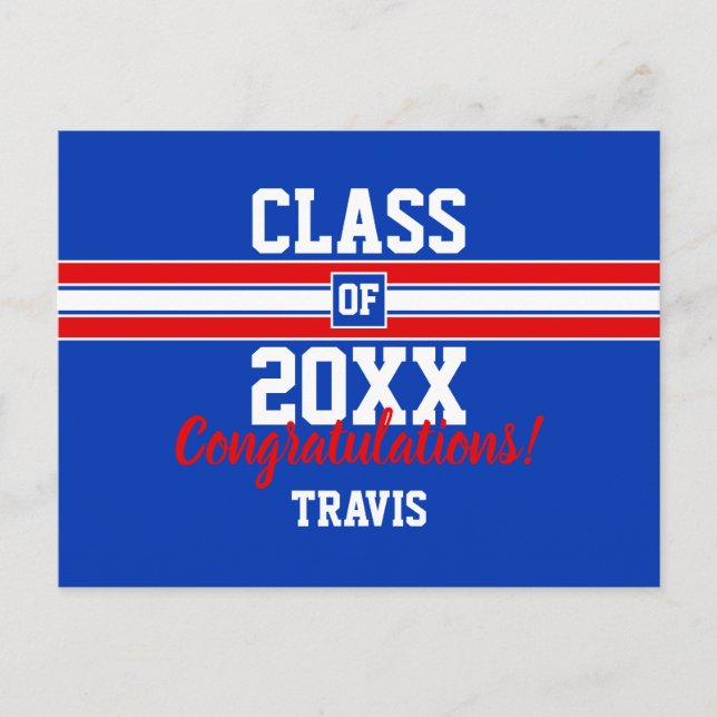 Carte postale Félicitations pour la graduation rou (Devant)