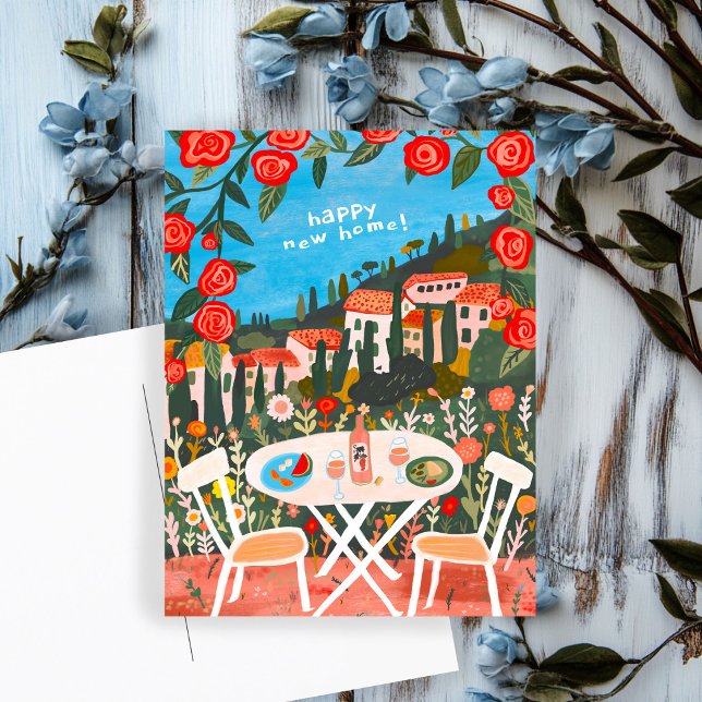 Carte Postale Félicitations pour la nouvelle maison avec vue sur (Congratulations on New Home Countryside Views Art Postcard
)