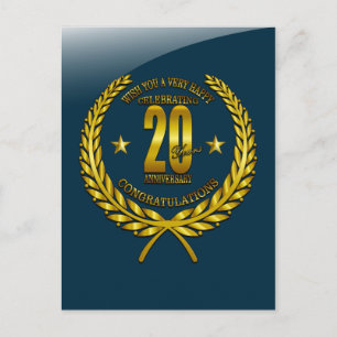Carte Postale Félicitations pour le 20e anniversaire