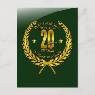 Carte Postale Félicitations pour le 20e anniversaire