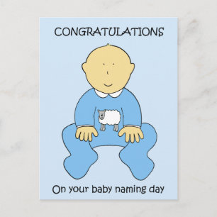 Carte Postale Félicitations pour le Jour du Nom du Garçon Bébé.