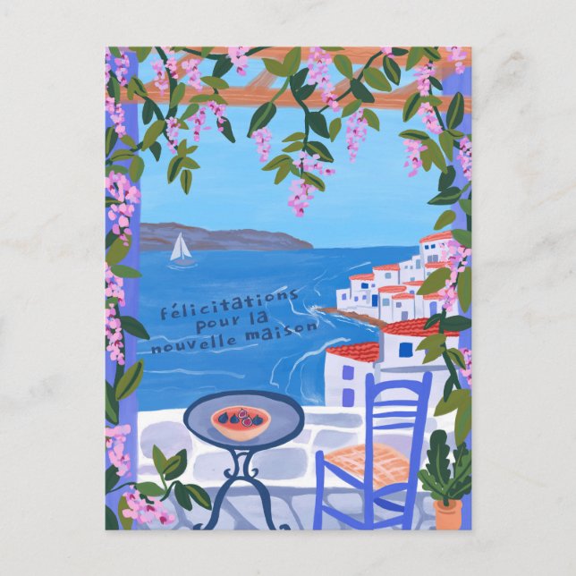 Carte Postale Félicitations pour Nouvelle Maison Vues sur Mer Ar (Devant)