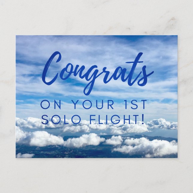 Carte Postale Félicitations pour votre 1er vol solo (Devant)