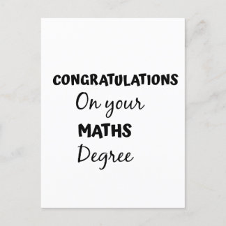 Carte Postale félicitations pour votre diplôme de maths