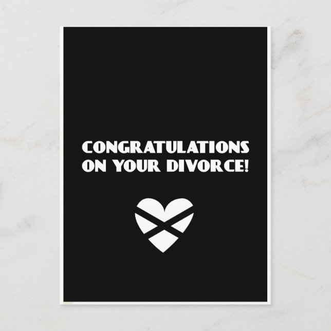 Carte Postale Félicitations pour votre divorce (Devant)