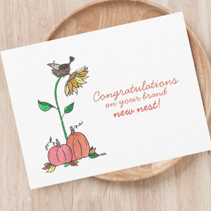 Carte Postale Félicitations pour votre nouveau nid   Agent immob