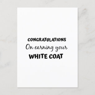 Carte Postale félicitations pour votre remise de blouse blanche