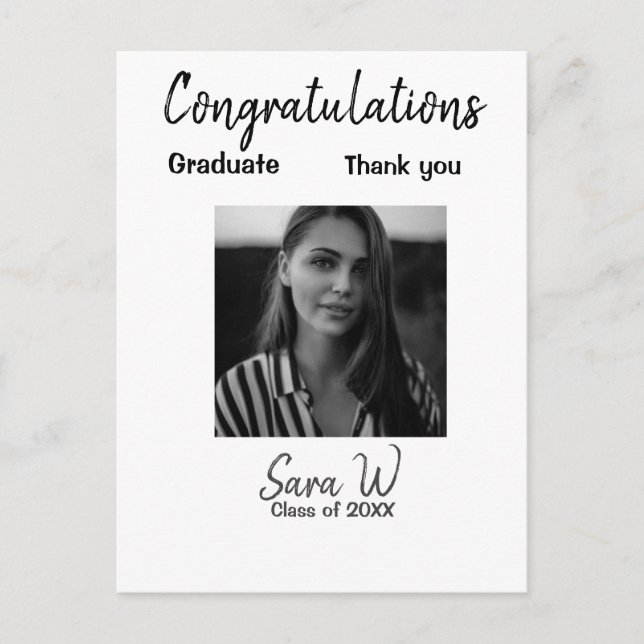 Carte Postale Félicitations promotion de nom de l'année école un (Devant)