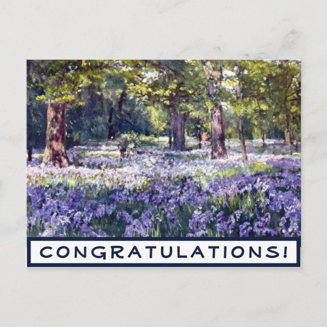 Carte Postale Félicitations Vintage Floral pourpre (Devant)