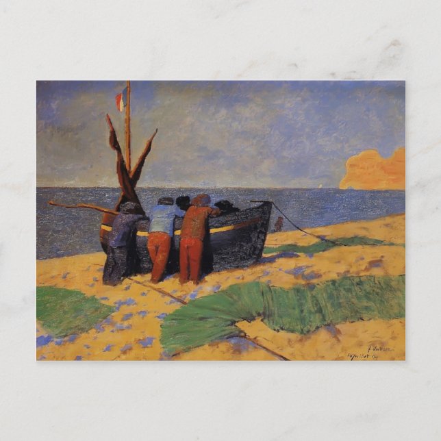 Carte Postale Felix Vallotton - Le quatorzième juillet à Etretat (Devant)