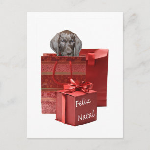 Carte Postale Feliz Natal Allemand Pointeur à cheveux courts Noë