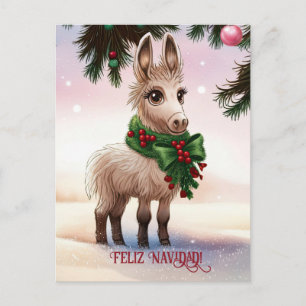 Carte postale Feliz Navidad Donkey Christmas
