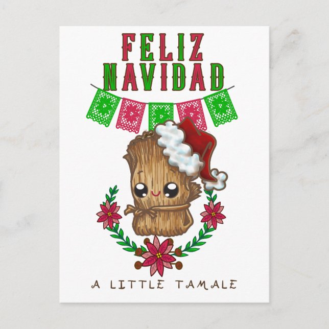 Carte Postale Feliz Navidad - Little Tamale Texte espagnol/angla (Devant)