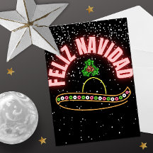 Carte postale Feliz Navidad Neon Sombrero