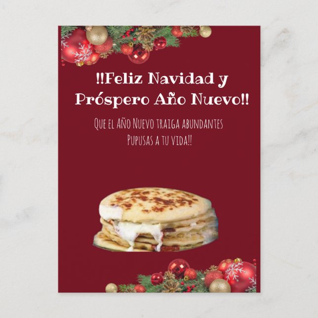 Carte Postale Feliz Navidad Noël à el Comelón de Pupusas (Devant)