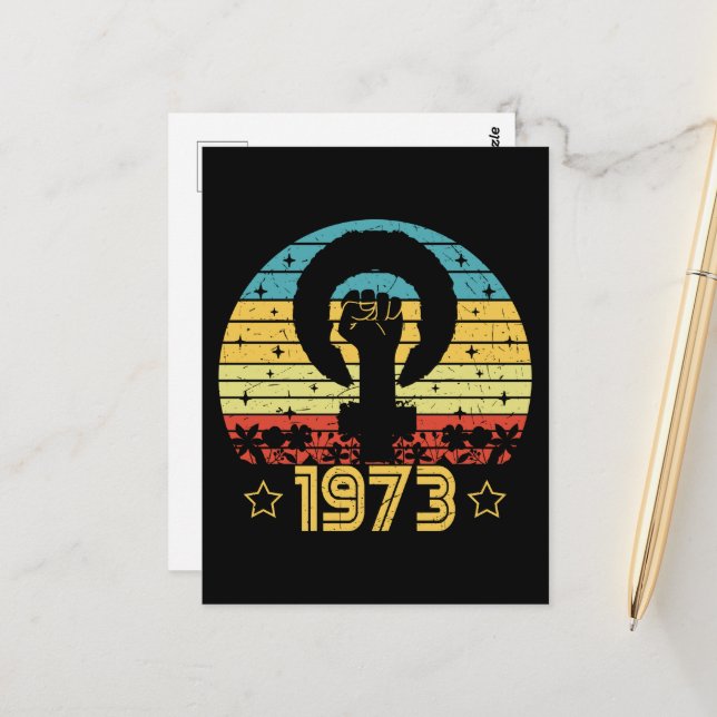 Carte Postale Feminist Roe V Wade Rights 1973 (Devant/Arrière en situation)