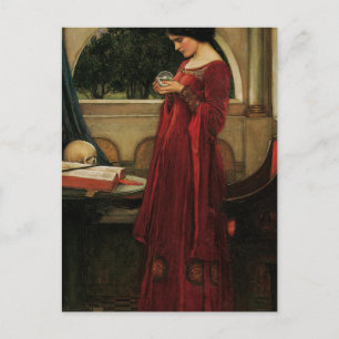 Carte Postale Femme à la boule de cristal, peinture de Waterhous