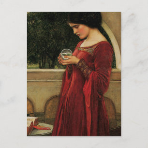 Carte Postale Femme à la boule de cristal, peinture de Waterhous