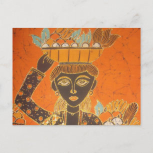 Carte Postale Femme africaine portant panier d'art