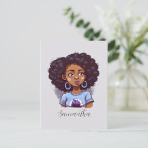 Carte Postale Femme afro classe et élégante