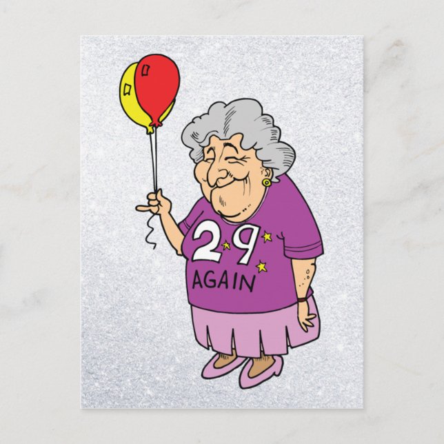 Carte Postale femme anniversaire 29 encore (Devant)