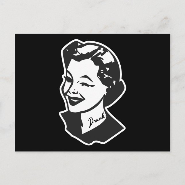 Carte Postale Femme au foyer tatouée - ivre (Devant)