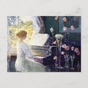 Carte Postale Femme au piano par Childe Hassam