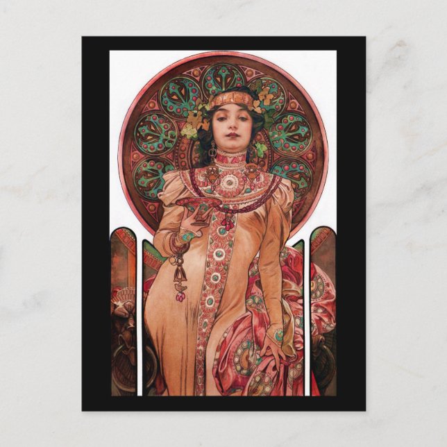 Carte Postale Femme au verre de champagne (Devant)