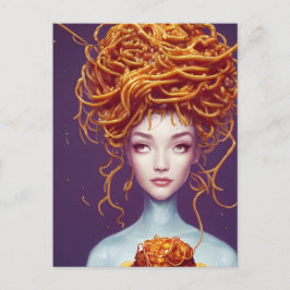 Carte Postale Femme aux cheveux de spaghetti