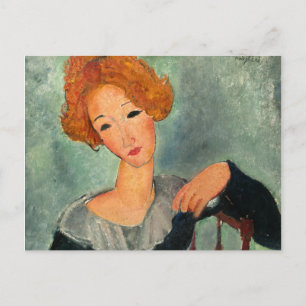 Carte Postale Femme aux cheveux rouges, 1917 par Amedeo Modiglia