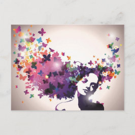 Carte Postale Femme aux papillons