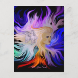 Carte Postale Femme avec cheval