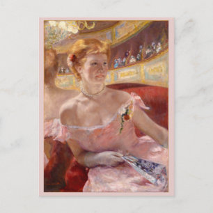 Carte Postale Femme avec collier de perle à Loge Mary Cassatt