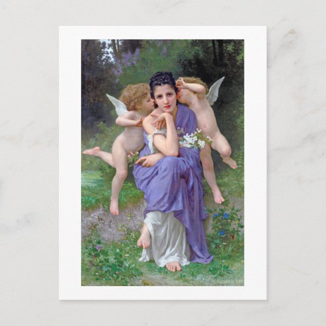 Carte Postale Femme avec Cupidon, Bouguereau (Devant)
