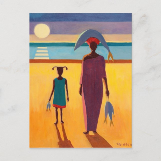 Carte Postale Femme avec le poisson (Devant)