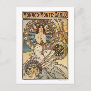 Carte Postale Femme avec plumes - PLM Railway Travel Poster